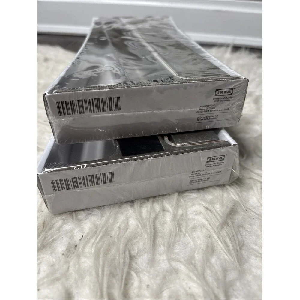 IKEA EKBY BJÄRNUM Shelf Brackets Stainless Steel 11” 28cm NEW Sealed Lot of 2